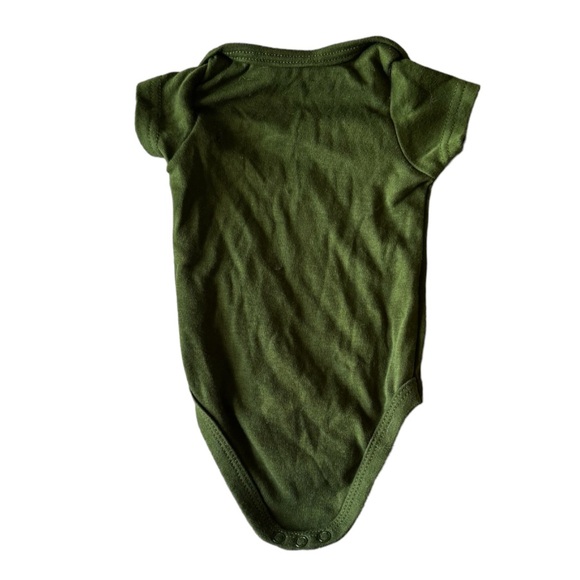 3/$20 MONKEY BARS 0-3M Green & Yellow “ Caution” Onesie - Picture 2 of 2